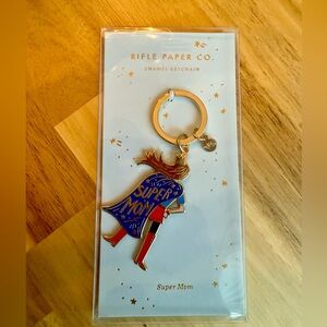 Rifle Paper Co. Super Mom Enamel Keychain- NEW